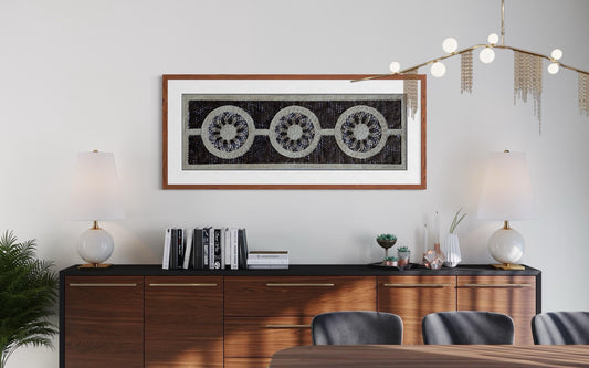 Arte Mural Mexicano en Papel Amate Hecho a Mano– Arte Otomí Moderno-XL 47,2 x 15,7 (SIN MARCO)