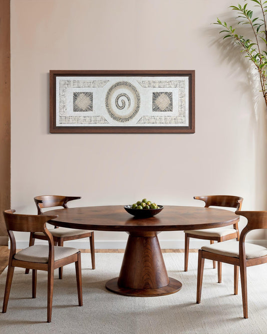 Arte Mural Mexicano en Papel Amate Hecho a Mano,Obra Contemporánea en Fibras Naturales,Diseño Orgánico Exclusivo 120 x 40 cm (SIN MARCO)