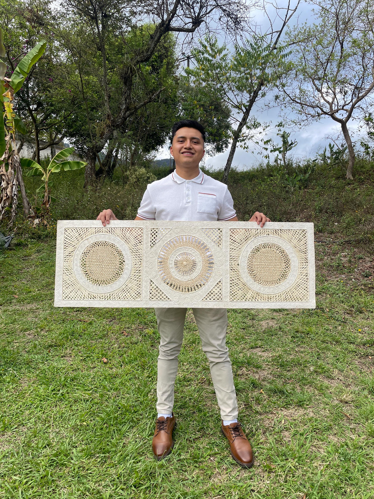 Arte Mural Mexicano en Papel Amate Hecho a Mano, Arte Otomi Moderno de 47,2 in x 15,7 in (SIN MARCO)