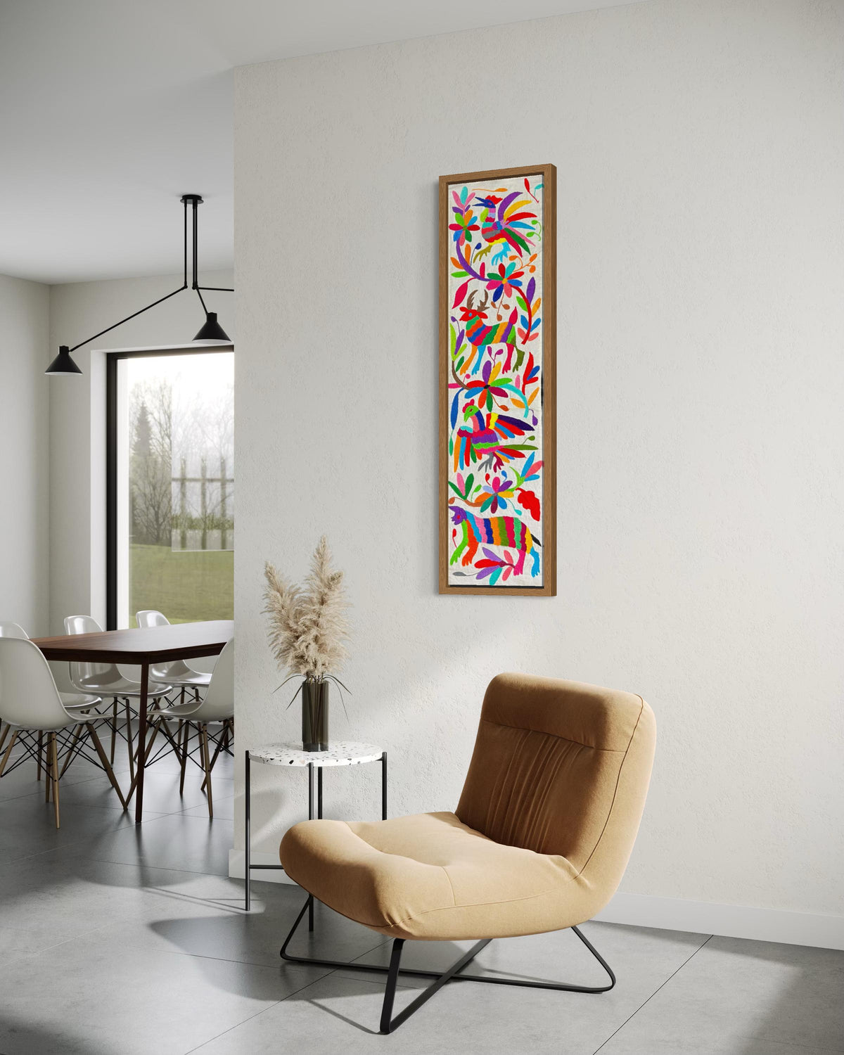 Bordado Tenango Hecho a Mano-Bordado Otomi XL 94 cm x 19 cm-Arte Mexicano en Multicolor (SIN MARCO)