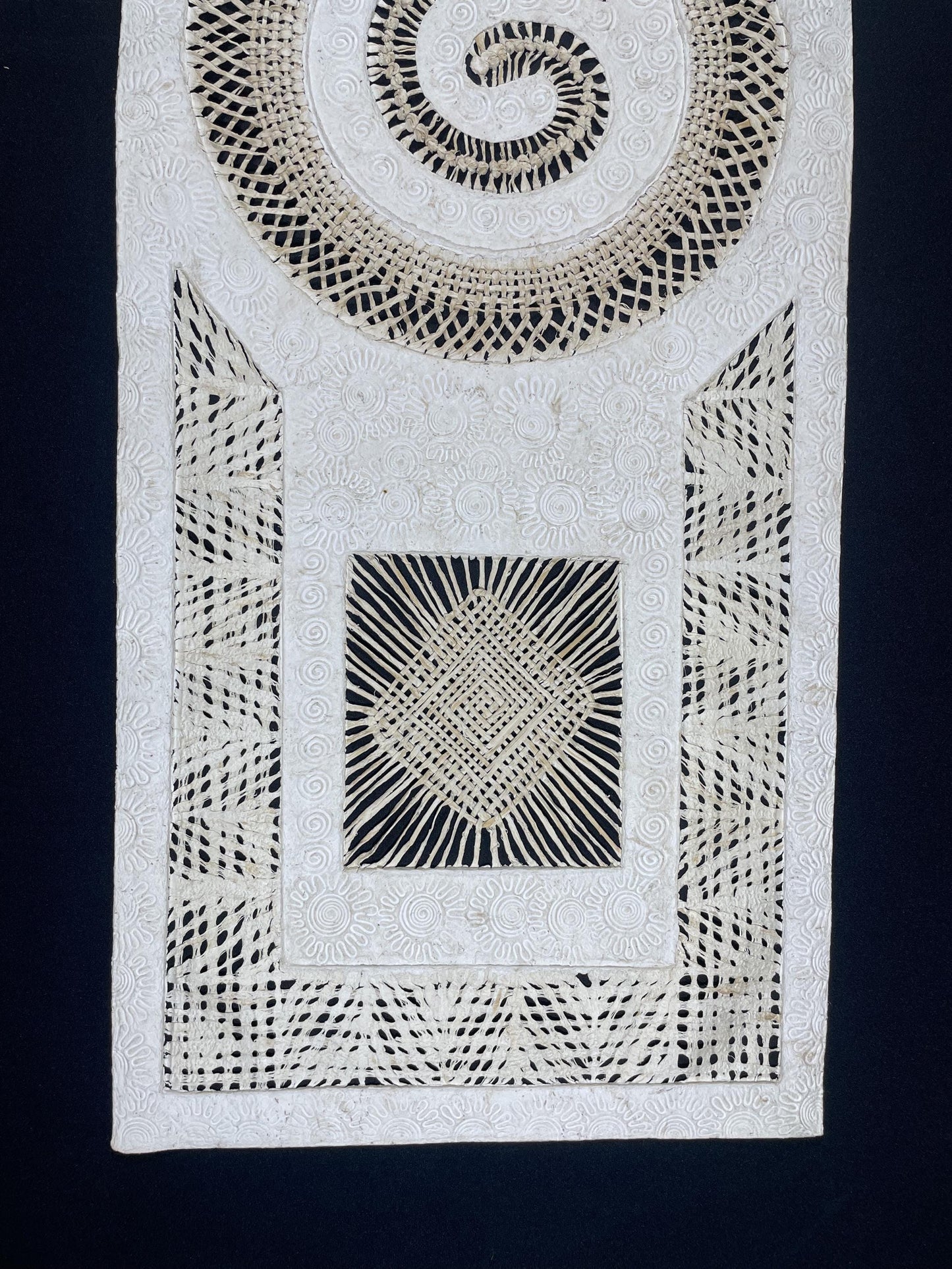 Arte Mural Mexicano en Papel Amate Hecho a Mano,Obra Contemporánea en Fibras Naturales,Diseño Orgánico Exclusivo 120 x 40 cm (SIN MARCO)