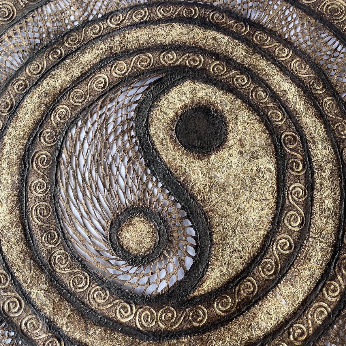 Arte Mural Mexicano Moderno en Papel Amate-Hecho y Pintado a Mano de 31 in x 31 in (SIN MARCO)