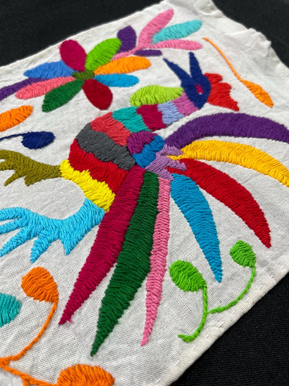 Bordado Tenango Hecho a Mano-Bordado Otomi XL 94 cm x 19 cm-Arte Mexicano en Multicolor (SIN MARCO)