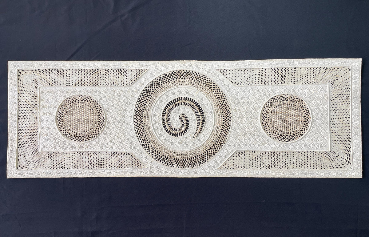 Arte Mural Mexicano en Papel Amate Hecho a Mano,Obra Contemporánea en Fibras Naturales,Diseño Orgánico Exclusivo 47.2 x 15.7 in (SIN MARCO)