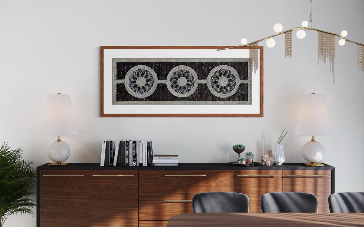 Arte Mural Mexicano en Papel Amate Hecho a Mano– Arte Otomí Moderno-XL 47,2 x 15,7 (SIN MARCO)