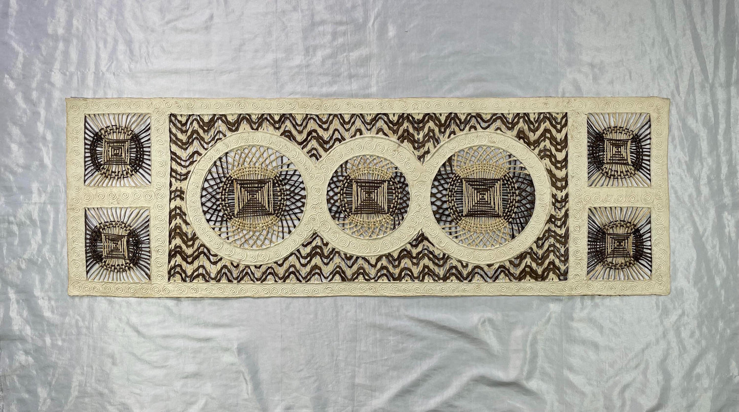 Arte Mural Mexicano en Papel Amate Hecho a Mano: Arte Otomí Moderno XL de 47.2 in x 15.7 in (SIN MARCO)