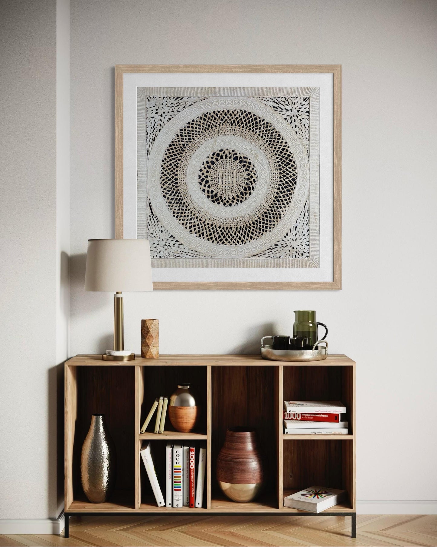 Arte Mural Mexicano en Papel Amate Hecho a Mano– Arte Mexicano Moderno Grande 23.6 x 23.6 (SIN MARCO)