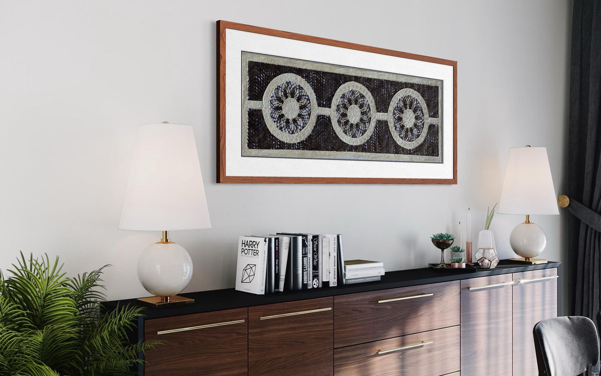 Arte Mural Mexicano en Papel Amate Hecho a Mano– Arte Otomí Moderno-XL 47,2 x 15,7 (SIN MARCO)