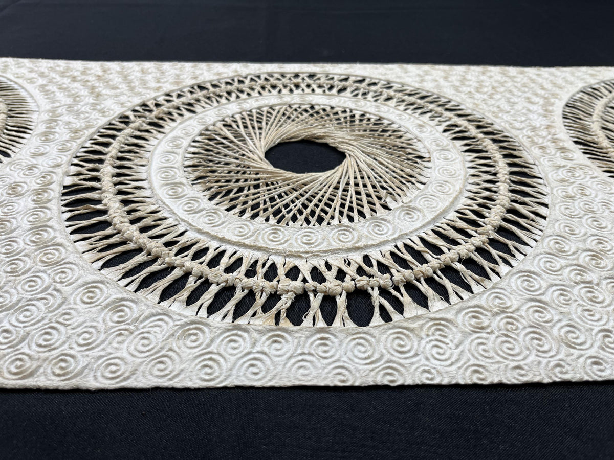 Arte Mural Mexicano, Arte en Papel Amate Hecho a Mano, Arte en Fibra Otomi, 47,2 x 15,7 in-Intrincado tejido radial en espiral (SIN MARCO)
