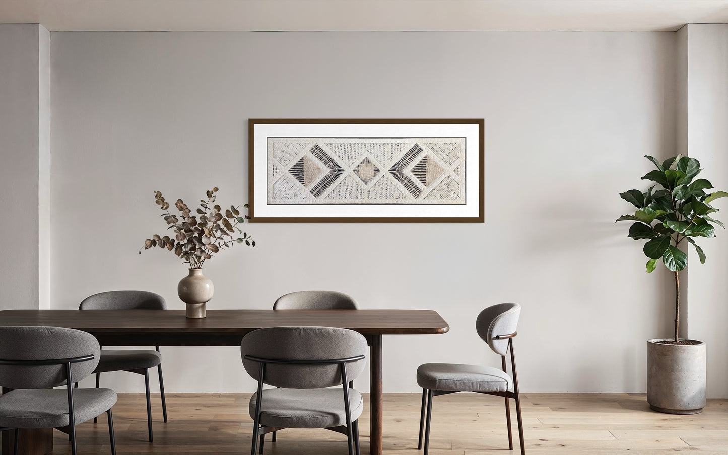 Arte Mural Mexicano en Papel Amate Hecho a Mano, Arte Moderno Otomi,  47.2 x 15.7 in (SIN MARCO) Tejido Diamantes y Nudos