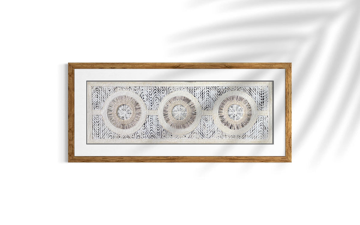 Arte Mural Mexicano en Papel Amate Hecho a Mano, Arte Moderno Otomi,  47.2 x 15.7 in (SIN MARCO) Tejido Circular