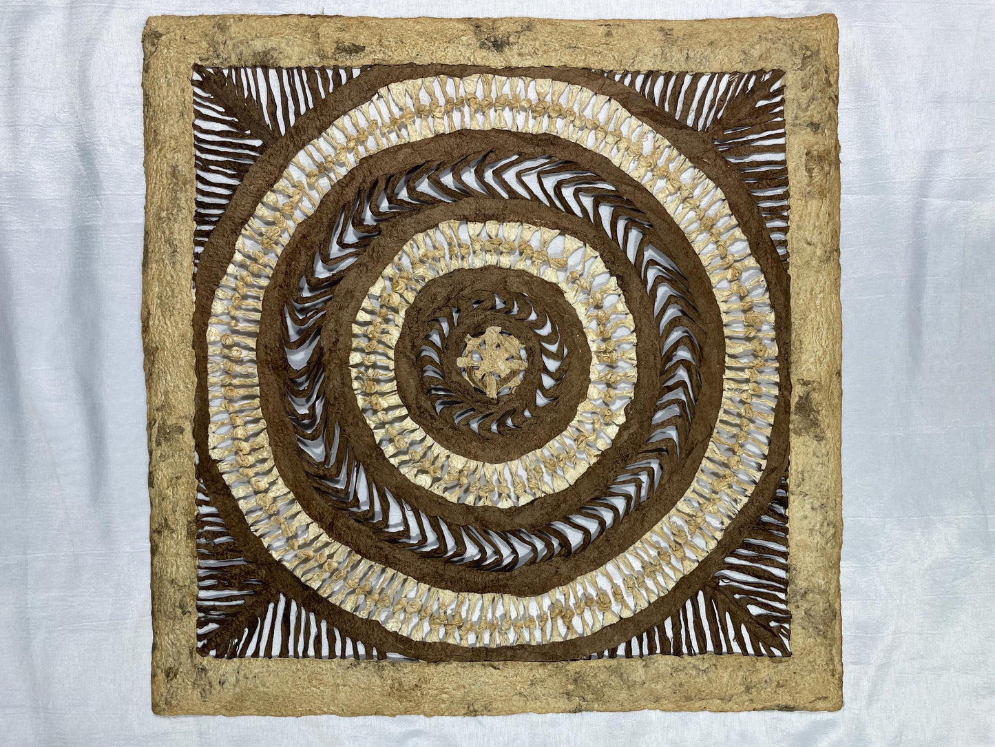 Arte Mural Mexicano Moderno en Papel Amate Hecho a Mano - Arte Otomí de 15,7 x 15,7 (SIN MARCO)
