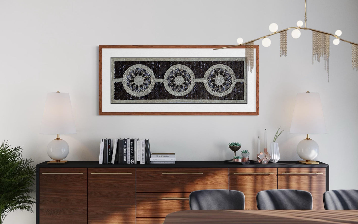 Arte Mural Mexicano en Papel Amate Hecho a Mano– Arte Otomí Moderno-XL 47,2 x 15,7 (SIN MARCO)