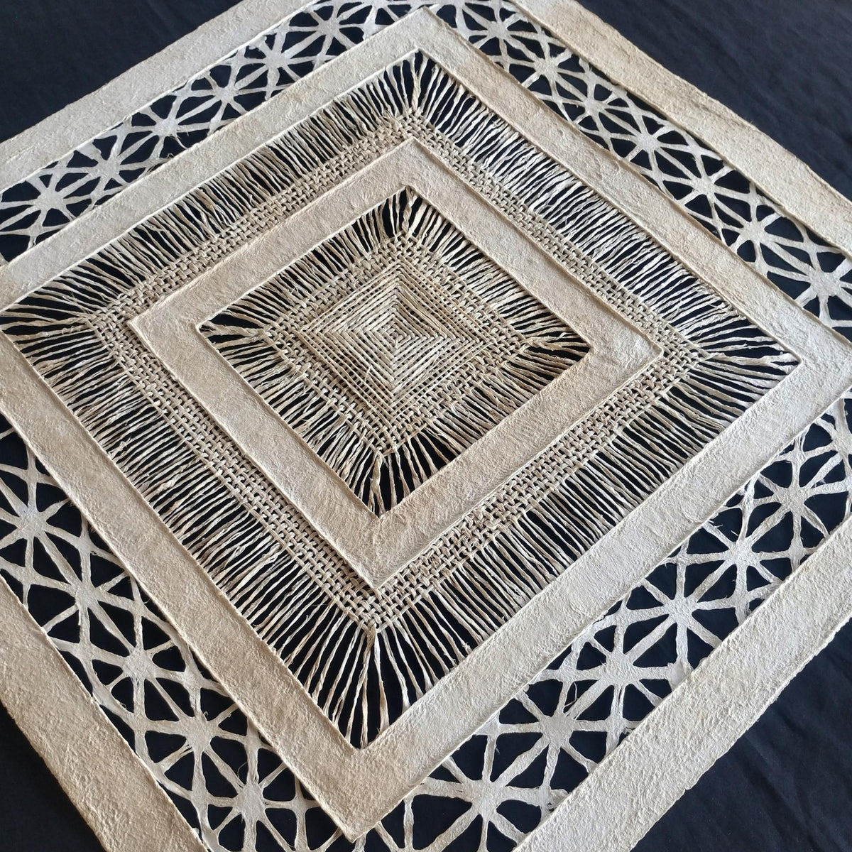 Arte Mural Mexicano en Papel Amate Hecho a Mano – Arte Mexicano Moderno- (SIN MARCO) 31.4 x 31.4