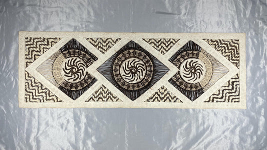 Arte Mural Mexicano en Papel Amate Hecho a Mano – Arte Mexicano Moderno de 47,2 x 15,7-3 Rombos (SIN MARCO)