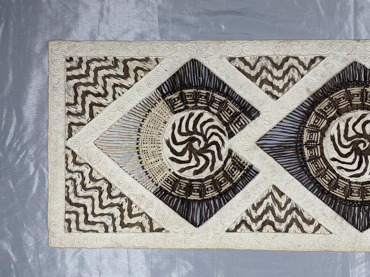 Arte Mural Mexicano en Papel Amate Hecho a Mano – Arte Mexicano Moderno de 47,2 x 15,7-3 Rombos (SIN MARCO)