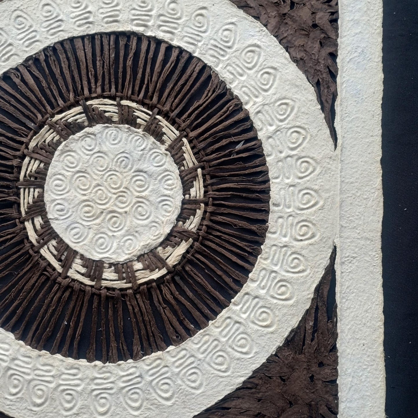 Arte Mural Mexicano en Papel Amate Hecho a Mano-Arte Moderno Mexicano de 15,7 x 15,7 (SIN MARCO)