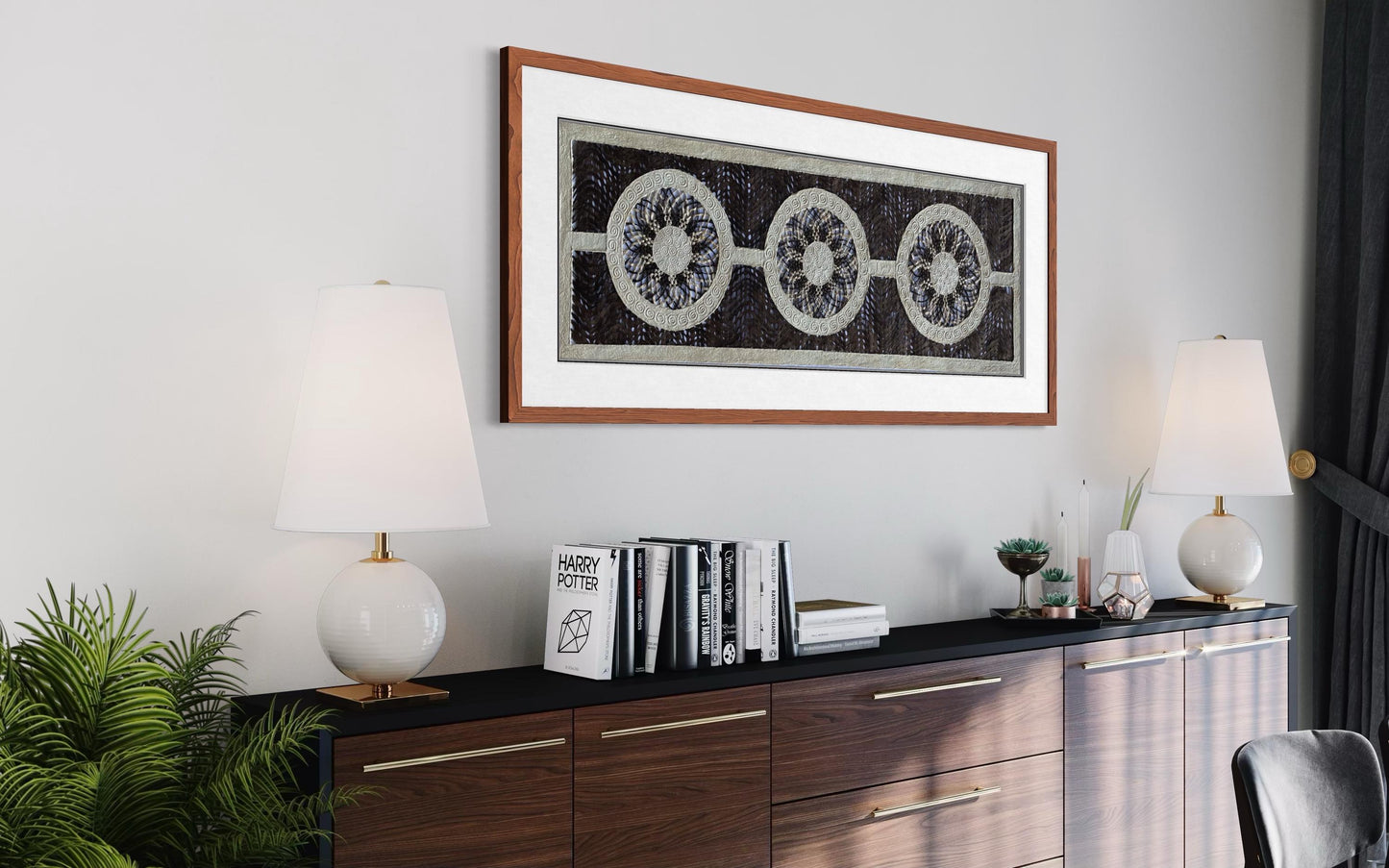 Arte Mural Mexicano en Papel Amate Hecho a Mano– Arte Otomí Moderno-XL 47,2 x 15,7 (SIN MARCO)