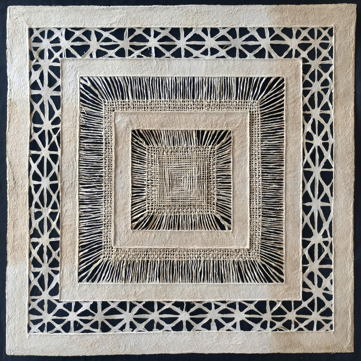 Arte Mural Mexicano en Papel Amate Hecho a Mano – Arte Mexicano Moderno- (SIN MARCO) 31.4 x 31.4