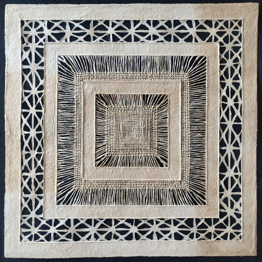 Arte Mural Mexicano en Papel Amate Hecho a Mano – Arte Mexicano Moderno- (SIN MARCO) 31.4 x 31.4