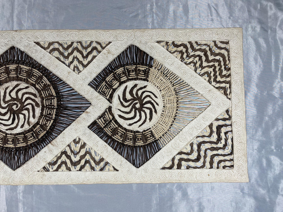 Arte Mural Mexicano en Papel Amate Hecho a Mano – Arte Mexicano Moderno de 47,2 x 15,7-3 Rombos (SIN MARCO)