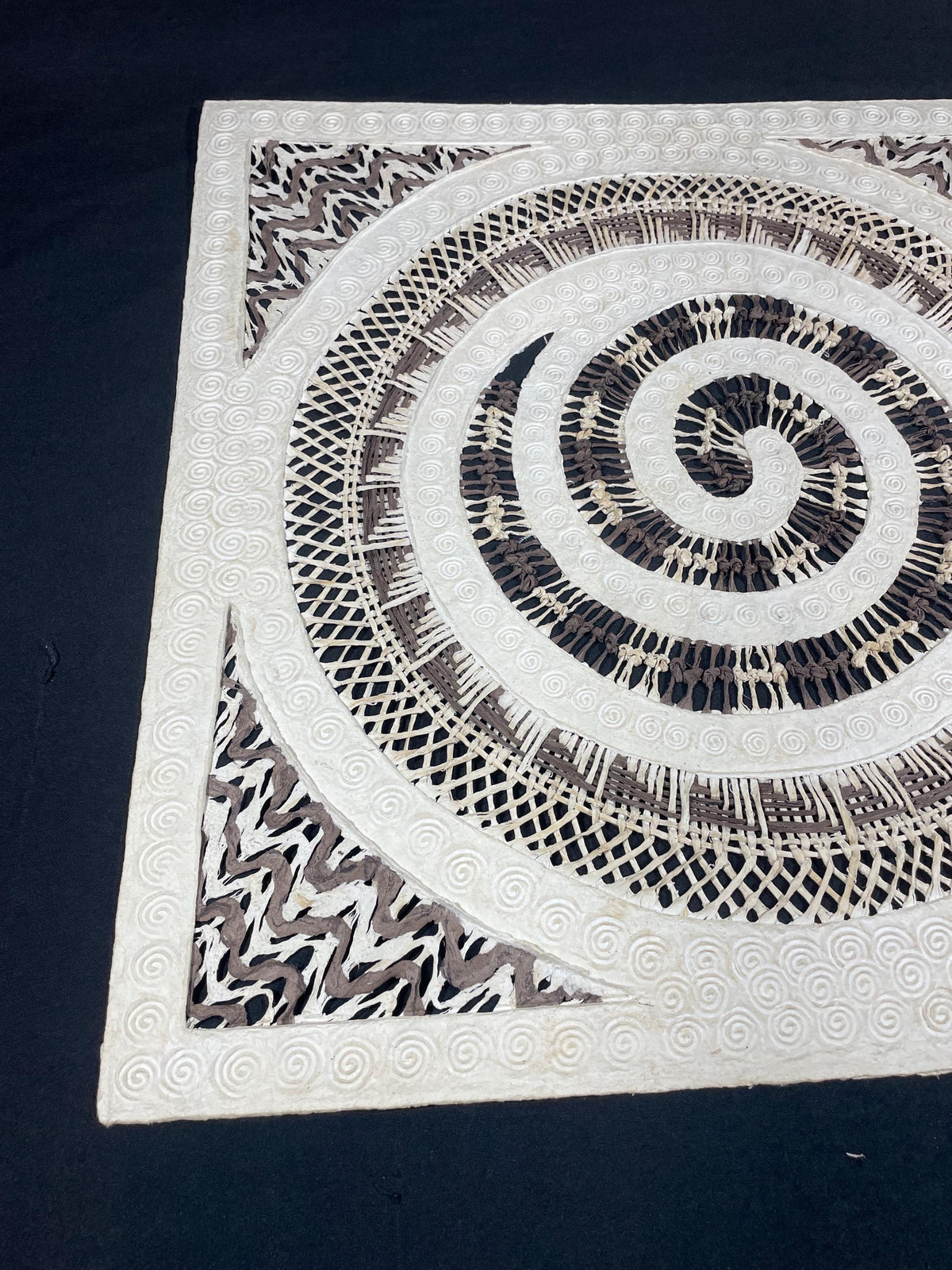 Arte Mural Mexicano Moderno en Papel Amate Hecho a Mano-Arte Moderno Mexicano de 23 x 23 (SIN MARCO)